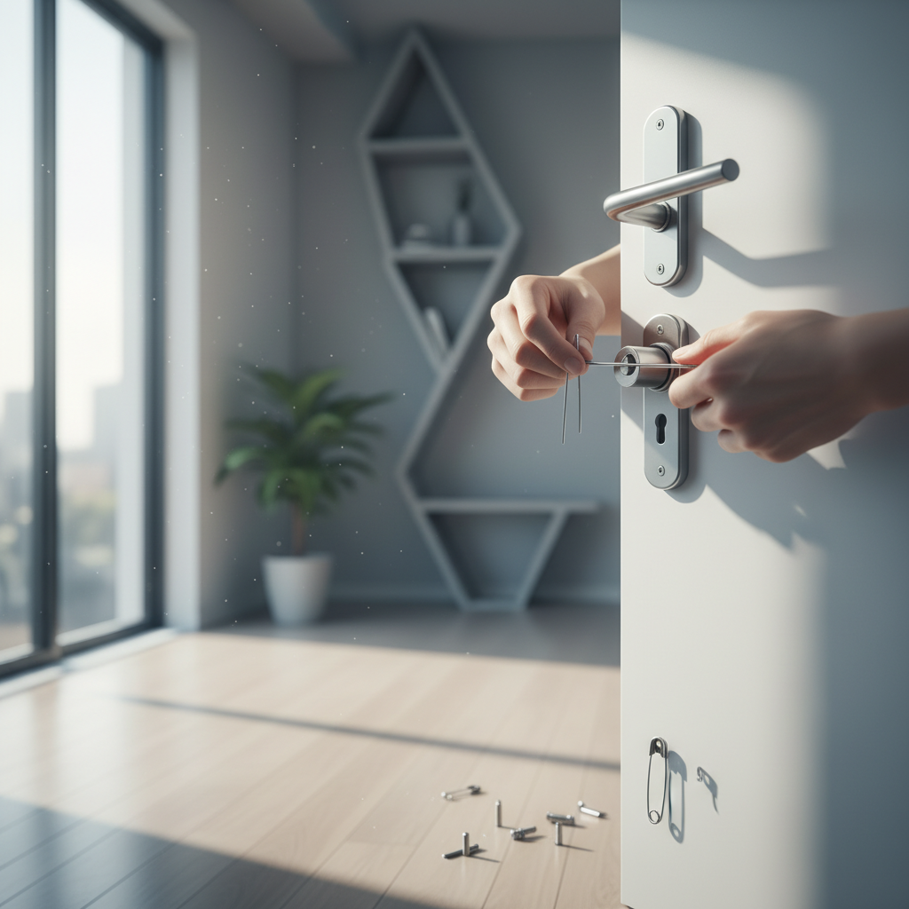 ヘアピンや安全ピンを使ったピッキングのリスクに関する画像